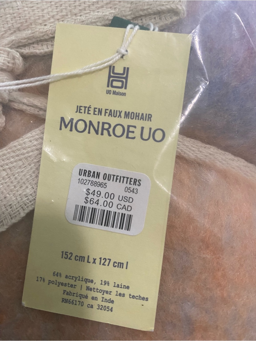 Monroe Faux Mohair Scarf Throw Blanket NWT - Picture 8 of 8